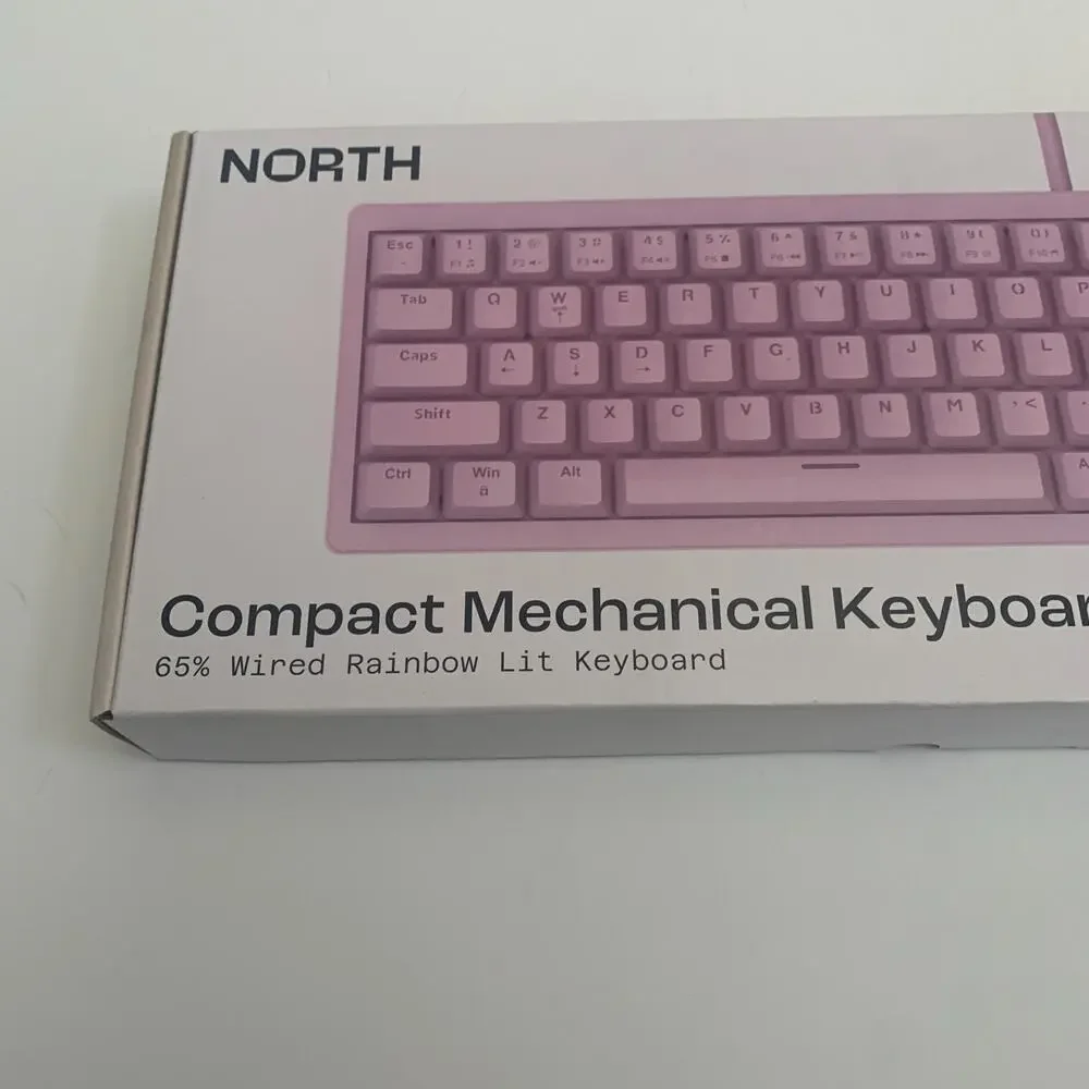 NORTH Compact Mechanical Keyboard 65% Wired Rainbow Lit Keyboard New